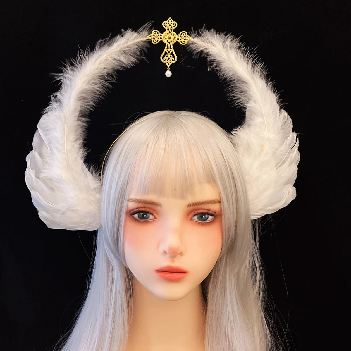 Feather Angel Wing Hair Clips Lolita Barrette Hairpin Lolita Anime Cosplay Hair Accessories Anime Halloween Black White Headwear