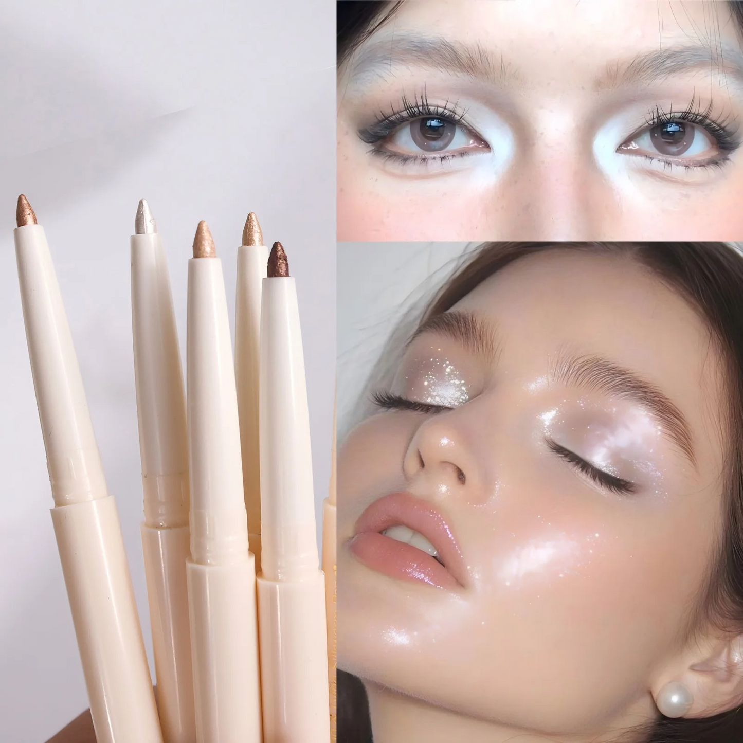 1 Pc Shiny Highlighter, Brighten The Lying Silkworm Pen, for Eye Shadow Cheek Various Highlights, Music Festival Makeup