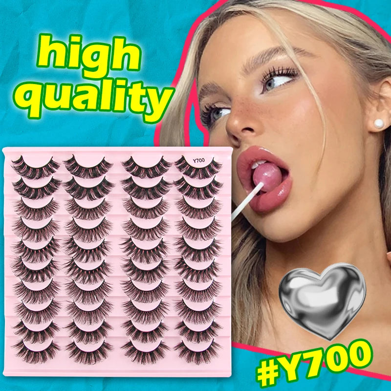 False Eyelashes 3/10/20 Pairs Natrual Fluffy Winged Dramatic 3D Russian Strip Mink Lashes Fake Eyelashes Cat Eye Makeup Cilia
