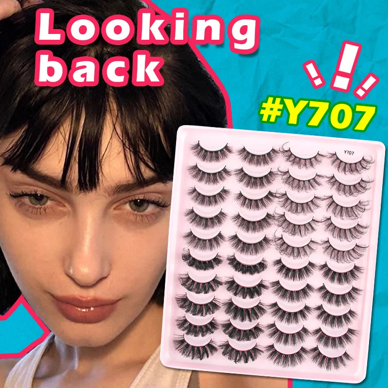 False Eyelashes 3/10/20 Pairs Natrual Fluffy Winged Dramatic 3D Russian Strip Mink Lashes Fake Eyelashes Cat Eye Makeup Cilia