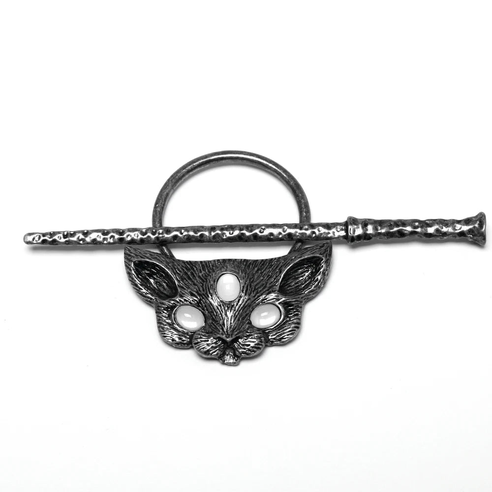 gothic bat cat hair fork vintage animal hairchopstick hairpins disk stick hairclip witch Viking women jewelry accessories gifts