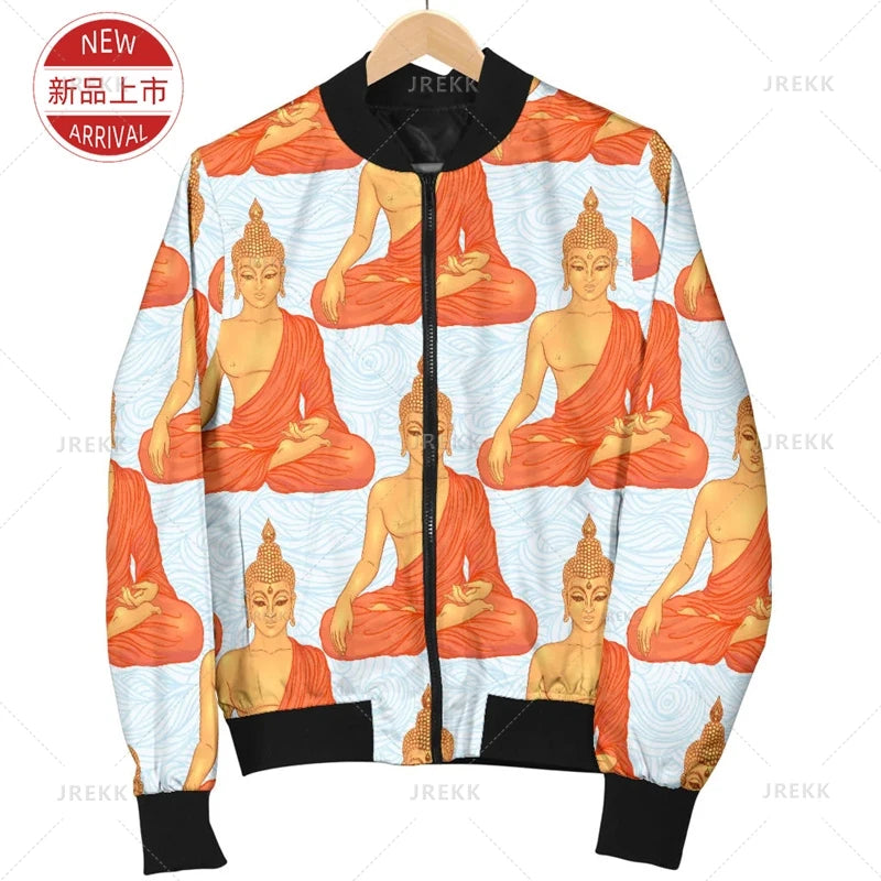 BUDDHA 3D Printed Jacket Harajuku Autumn Kid Cool Streetwear Lapel Jackets Women Fashion Clothing Spiritual Totem Śākyamuni Tops