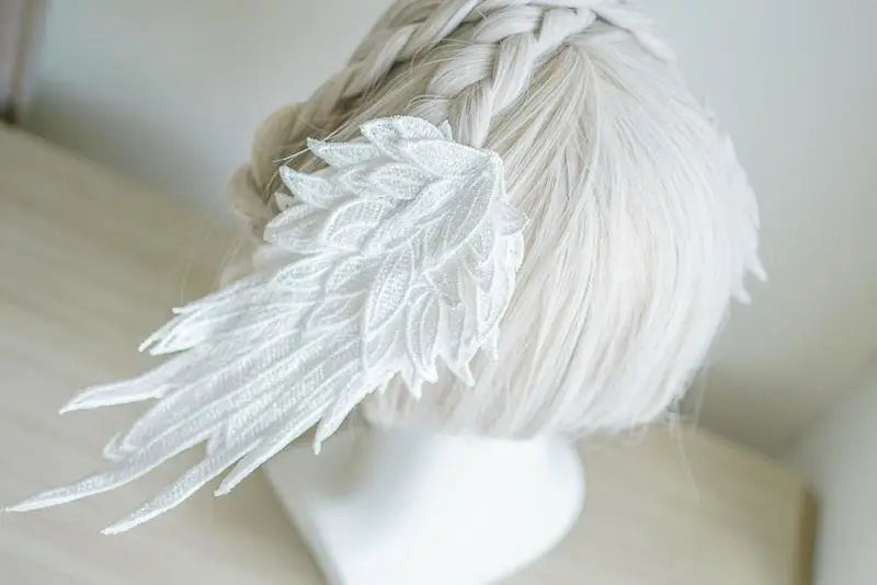 Feather Angel Wing Hair Clips Lolita Barrette Hairpin Lolita Anime Cosplay Hair Accessories Anime Halloween Black White Headwear