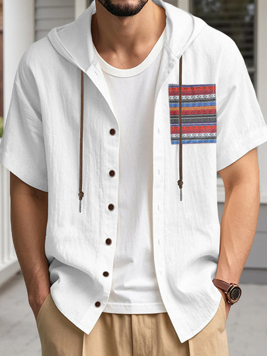Men s Linen Shirts Casual Short Sleeve V Neck Button Down Pocket Tops Summer Hoodies - Stylish and Comfortable Apparel for Warm