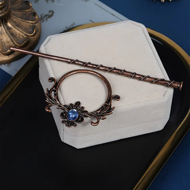 Enthic Viking Punk Witch Stick Hairpin Chunky Moth Hair Stick Cosplay Halloween Party Costumes Props Gothic Nordic Headpiece