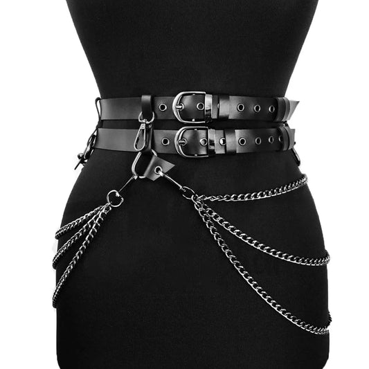 Fashion Belt Female Street Style corset Body Chain Tassels Belt Adjustable Punk Decorative Belt Gothic Clothing Accessories