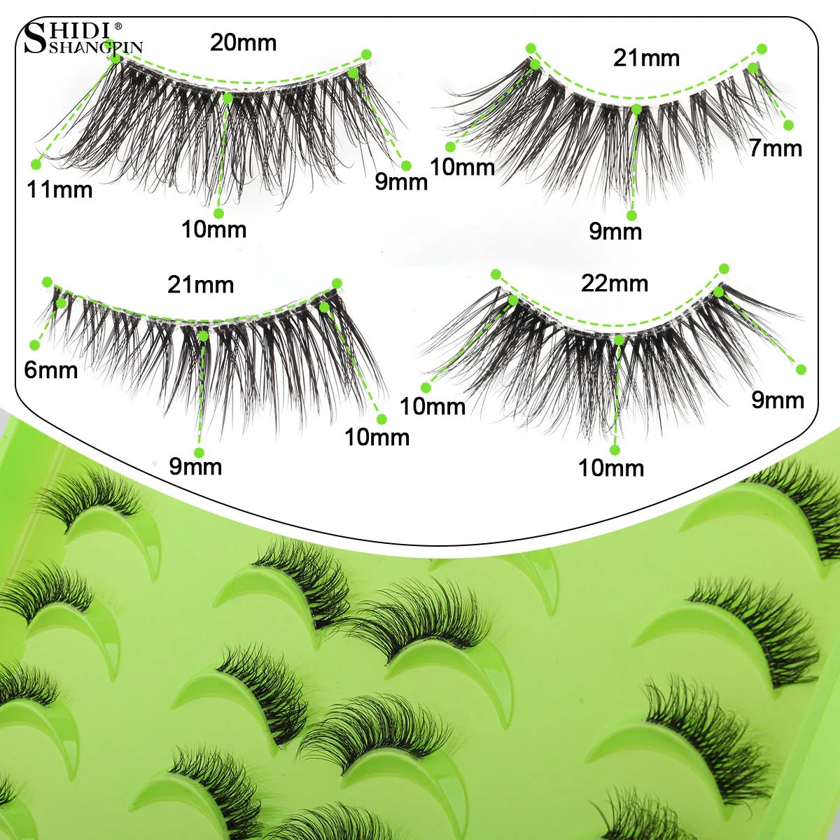 False Eyelashes 3/10/20 Pairs Natrual Fluffy Winged Dramatic 3D Russian Strip Mink Lashes Fake Eyelashes Cat Eye Makeup Cilia