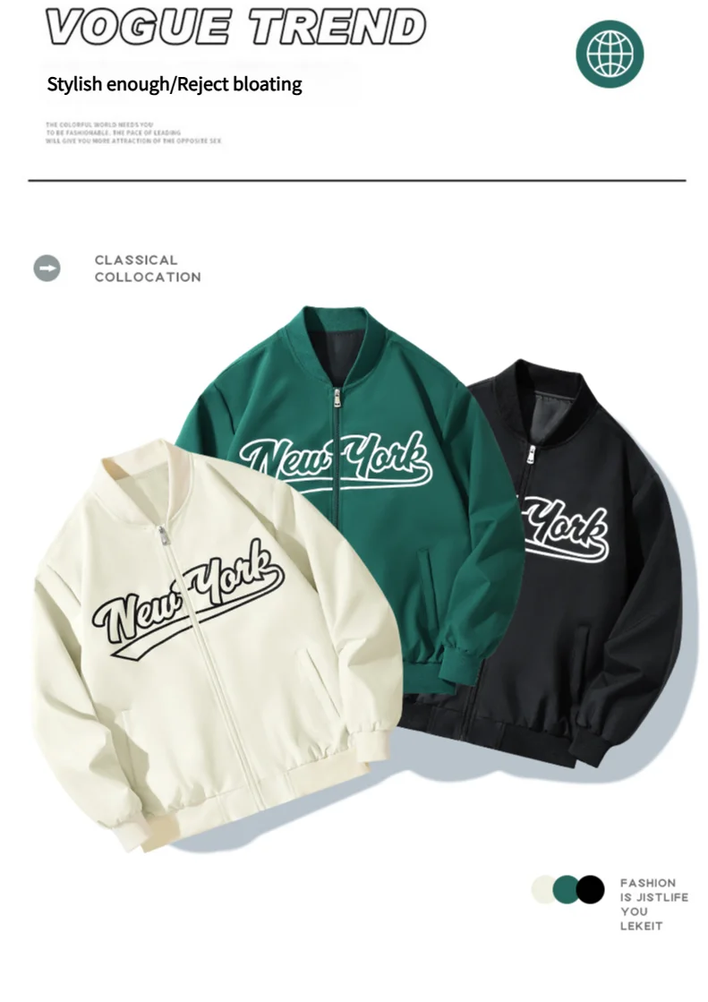 2025 New Baseball Clothing Men's Baseball Clothing Standing Collar Jacket Coat Jacket American Style Jacket Men