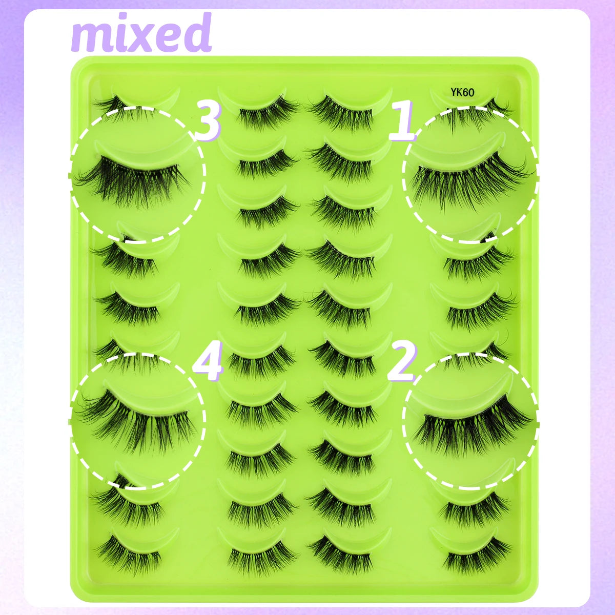 False Eyelashes 3/10/20 Pairs Natrual Fluffy Winged Dramatic 3D Russian Strip Mink Lashes Fake Eyelashes Cat Eye Makeup Cilia