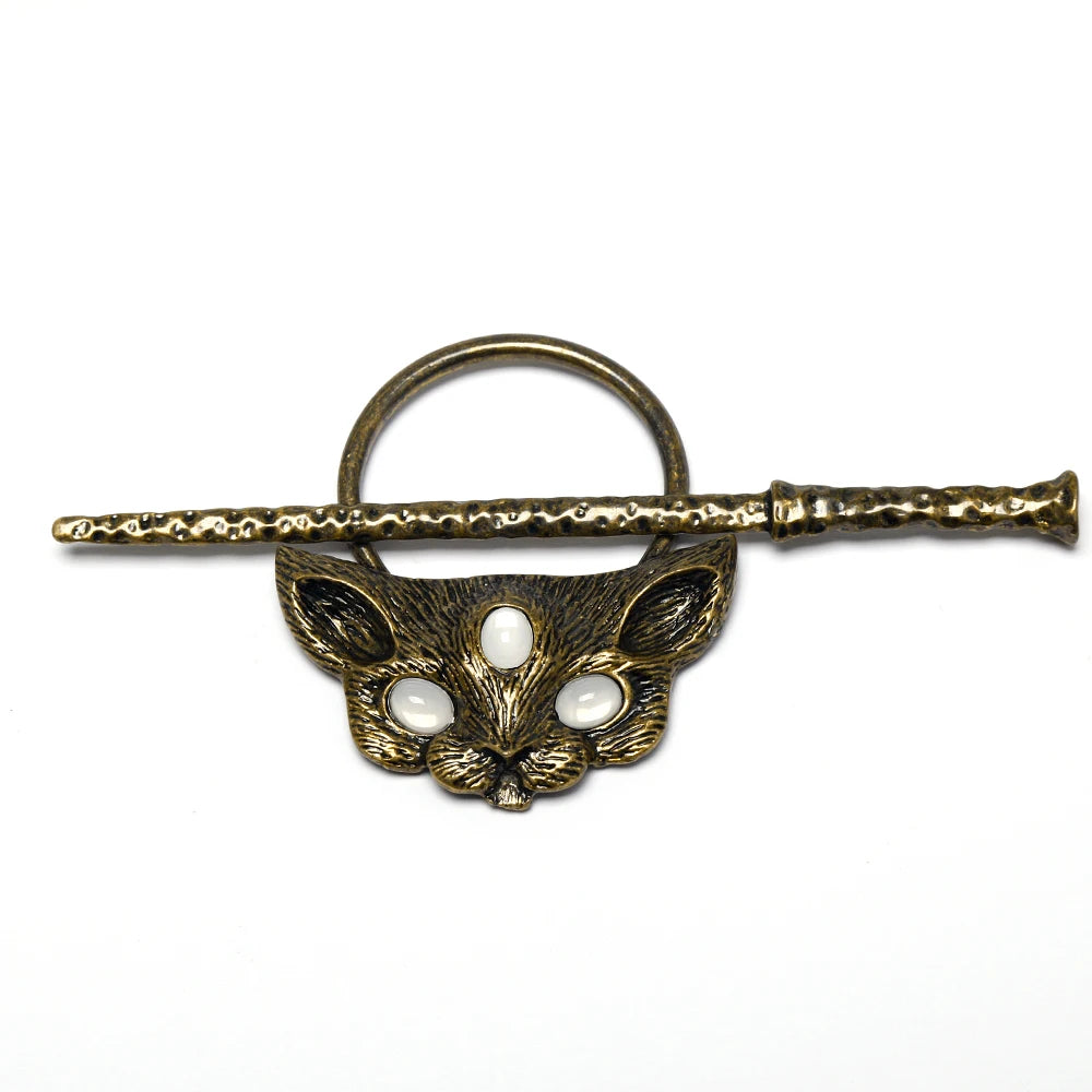 gothic bat cat hair fork vintage animal hairchopstick hairpins disk stick hairclip witch Viking women jewelry accessories gifts