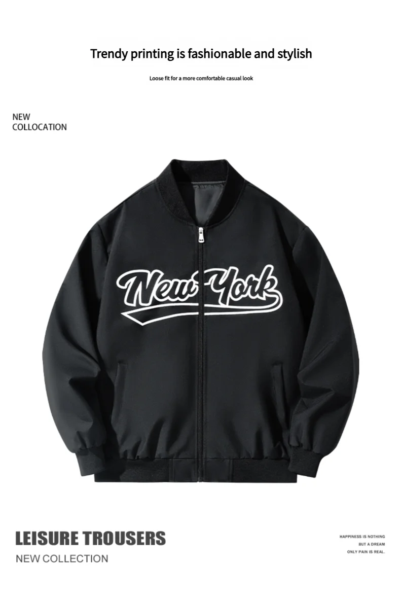 2025 New Baseball Clothing Men's Baseball Clothing Standing Collar Jacket Coat Jacket American Style Jacket Men