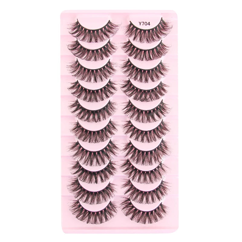 False Eyelashes 3/10/20 Pairs Natrual Fluffy Winged Dramatic 3D Russian Strip Mink Lashes Fake Eyelashes Cat Eye Makeup Cilia