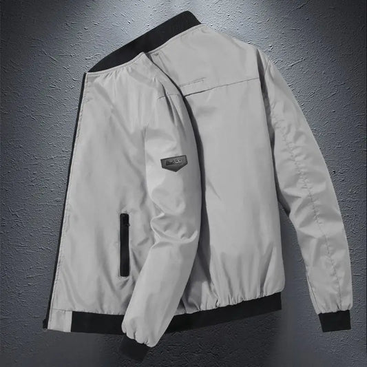 Spring Autumn New Long Sleeve Zipper Patchwork Plus Size Casual Coats Loose Contrast Vintage Jackets Fashion Vintage Men Clothes