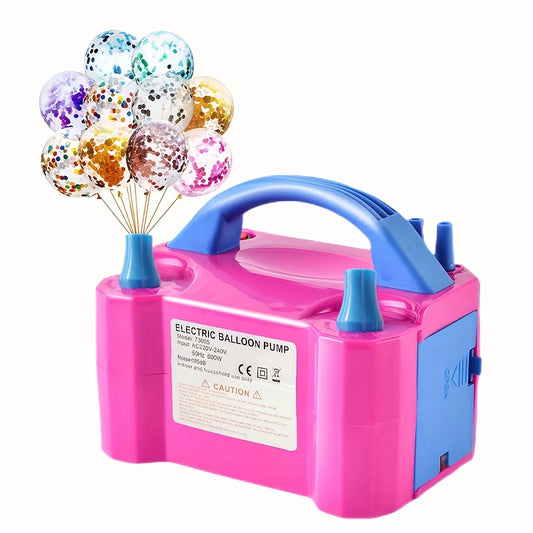Portable Electric Balloon Pump -AC 110V-120V 600W Balloon Inflator With Dual Nozzle & 2 Tying Tools Party Decoration