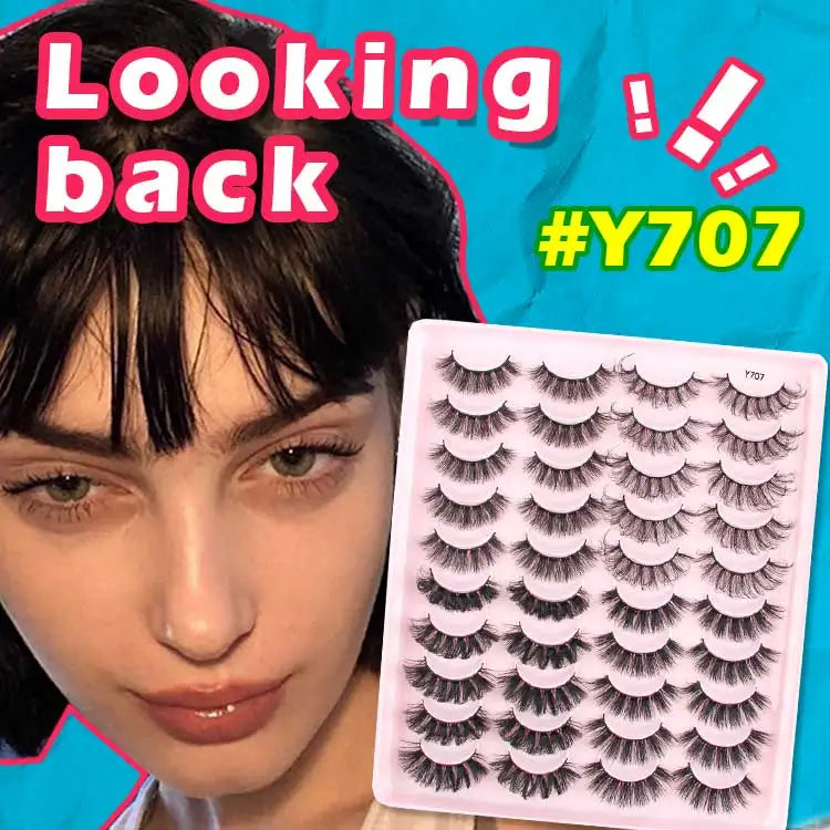 False Eyelashes 3/10/20 Pairs Natrual Fluffy Winged Dramatic 3D Russian Strip Mink Lashes Fake Eyelashes Cat Eye Makeup Cilia