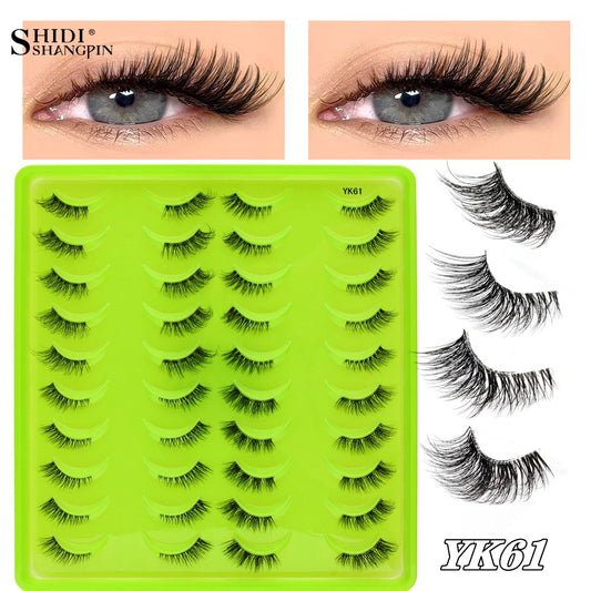 False Eyelashes 3/10/20 Pairs Natrual Fluffy Winged Dramatic 3D Russian Strip Mink Lashes Fake Eyelashes Cat Eye Makeup Cilia