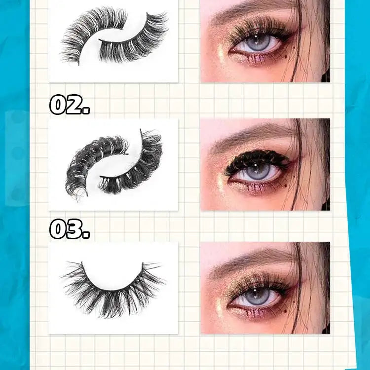False Eyelashes 3/10/20 Pairs Natrual Fluffy Winged Dramatic 3D Russian Strip Mink Lashes Fake Eyelashes Cat Eye Makeup Cilia