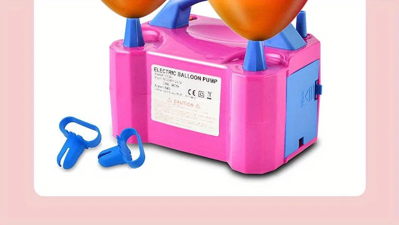 Portable Electric Balloon Pump -AC 110V-120V 600W Balloon Inflator With Dual Nozzle & 2 Tying Tools Party Decoration