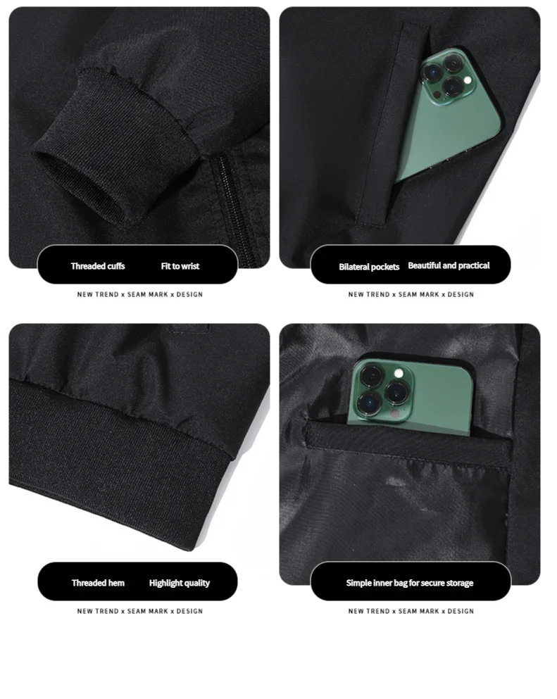 2025 New Baseball Clothing Men's Baseball Clothing Standing Collar Jacket Coat Jacket American Style Jacket Men