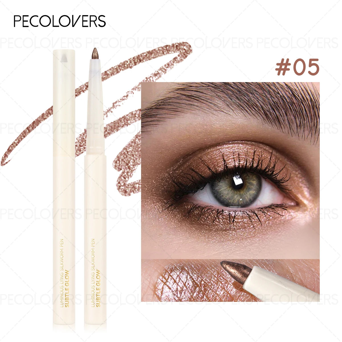 1 Pc Shiny Highlighter, Brighten The Lying Silkworm Pen, for Eye Shadow Cheek Various Highlights, Music Festival Makeup