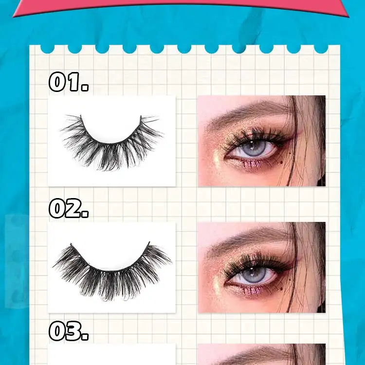 False Eyelashes 3/10/20 Pairs Natrual Fluffy Winged Dramatic 3D Russian Strip Mink Lashes Fake Eyelashes Cat Eye Makeup Cilia