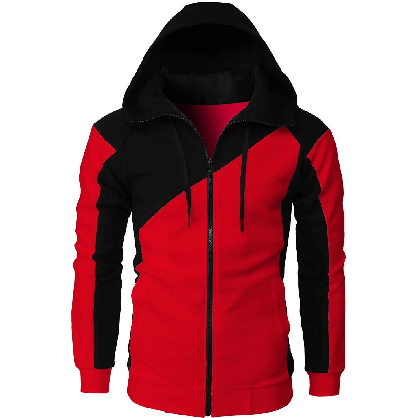 High quality Fashion Zip Hoodies Men Retro Harajuku Solid color Jacket High Street Zip Up Hoodie Casual Loose Sweatshirt Clothes