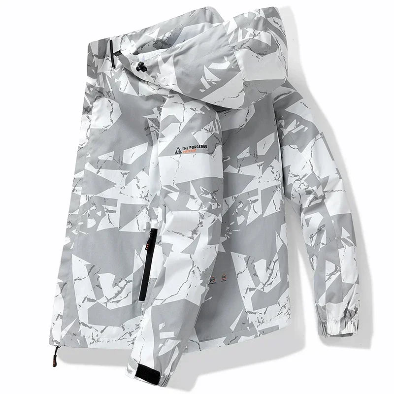 2024 Autumn Men's Jacket Korean Fashion Loose Waterproof Hooded Coat Outdoor Leisure Function Camping Camo Jacket Men's Workwear