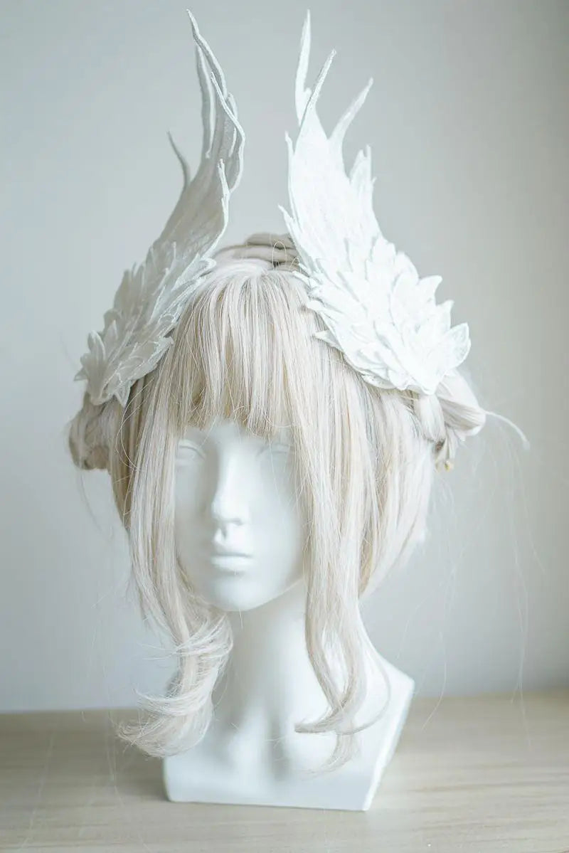 Feather Angel Wing Hair Clips Lolita Barrette Hairpin Lolita Anime Cosplay Hair Accessories Anime Halloween Black White Headwear