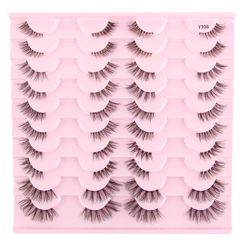False Eyelashes 3/10/20 Pairs Natrual Fluffy Winged Dramatic 3D Russian Strip Mink Lashes Fake Eyelashes Cat Eye Makeup Cilia
