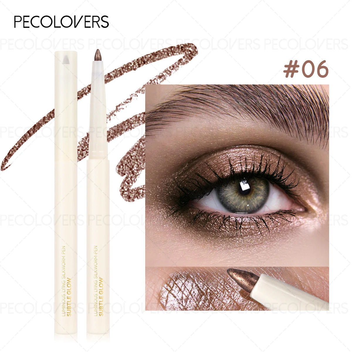 1 Pc Shiny Highlighter, Brighten The Lying Silkworm Pen, for Eye Shadow Cheek Various Highlights, Music Festival Makeup