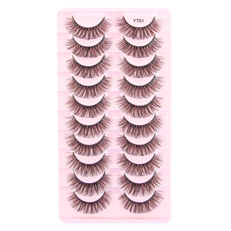 False Eyelashes 3/10/20 Pairs Natrual Fluffy Winged Dramatic 3D Russian Strip Mink Lashes Fake Eyelashes Cat Eye Makeup Cilia